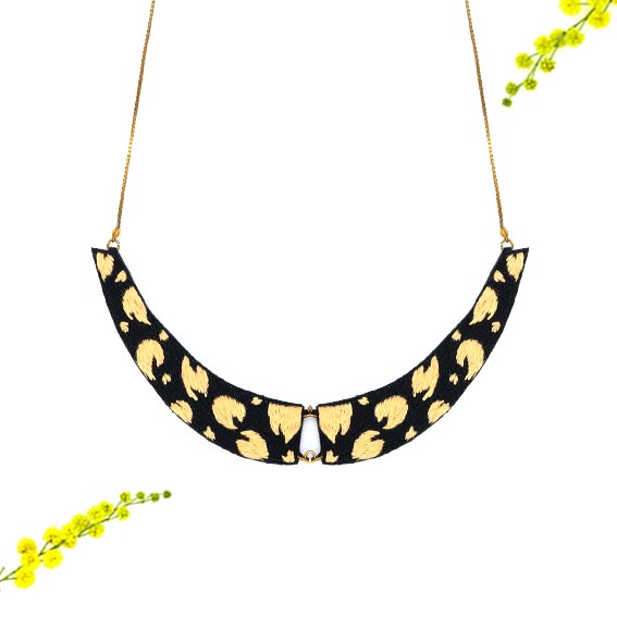 collier plastron bijou créateur lyon léopard panthère