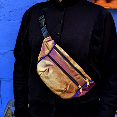 sac banane doré irisé violet lyon bum bag fanny pack waist bag