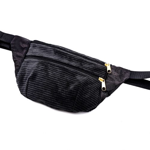 sac banane velours noir lyon bum bag fanny pack waist bag