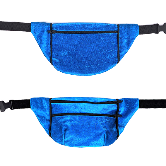 Lyon sac banane irisé bleu paillettes brillant bumbag fannypack waistbag