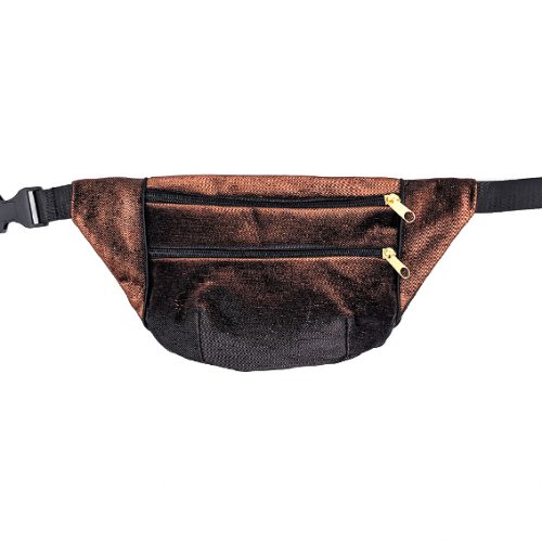 sac banane Lyon créateur création artisanale velours jacquard tissu irisé brillant léopard bumbag fannypack sac bandoulière pochette accessoire