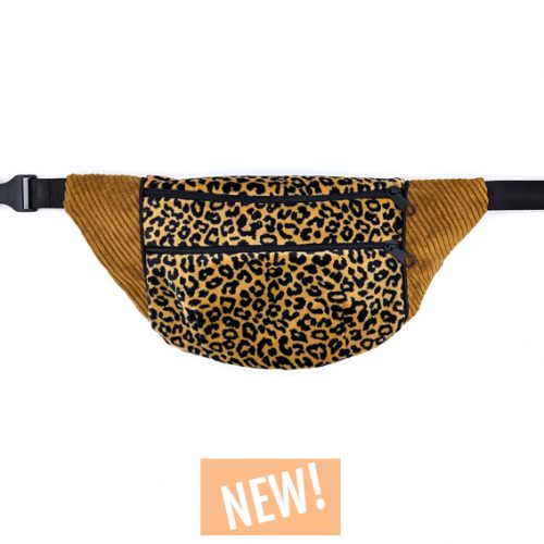 sac banane Lyon créateur création artisanale léopard velours jacquard tissu irisé brillant léopard bumbag fannypack sac bandoulière pochette accessoire