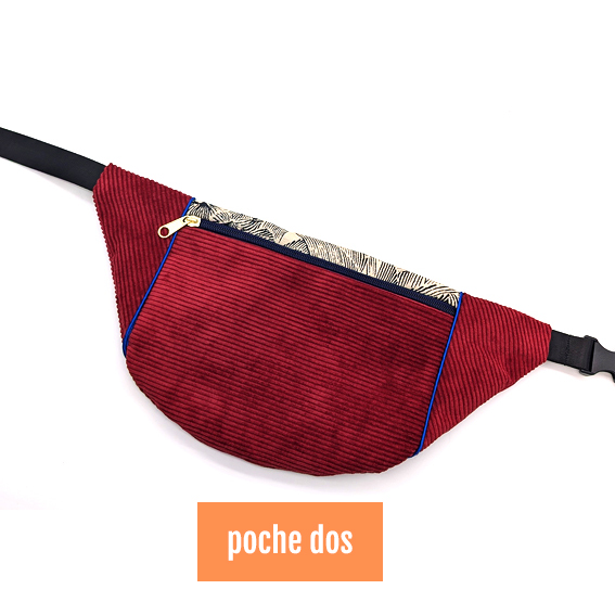 sac banane Lyon velours côtelé bordeaux sacoche pochette accessoires bumbag bandoulière fannypack