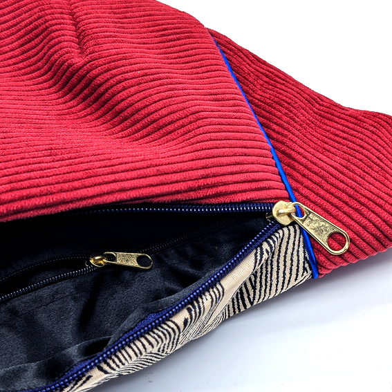 sac banane Lyon velours côtelé bordeaux sacoche pochette accessoires bumbag bandoulière fannypack