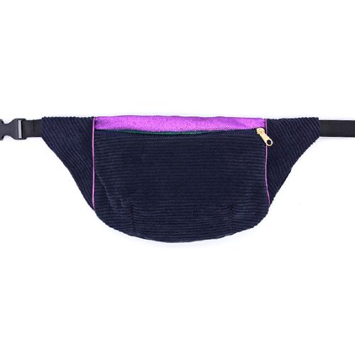 sac banane Lyon velours côtelé noir vert violet irisé sacoche pochette accessoires bumbag bandoulière fannypack