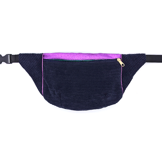 sac banane Lyon velours côtelé noir vert violet irisé sacoche pochette accessoires bumbag bandoulière fannypack