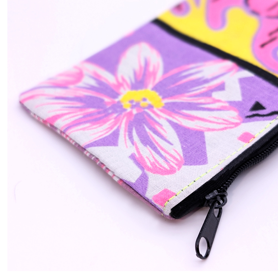 porte monnaie porte carte tissu vintage 90's accessoire textile fabriqué à Lyon artisanal création créatrice