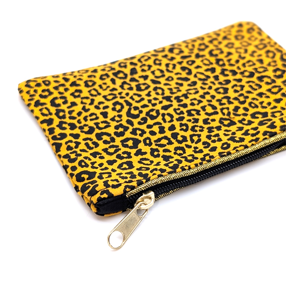 porte monnaie tissu léopard panthère accessoire textile fabriqué à Lyon artisanal création créatrice