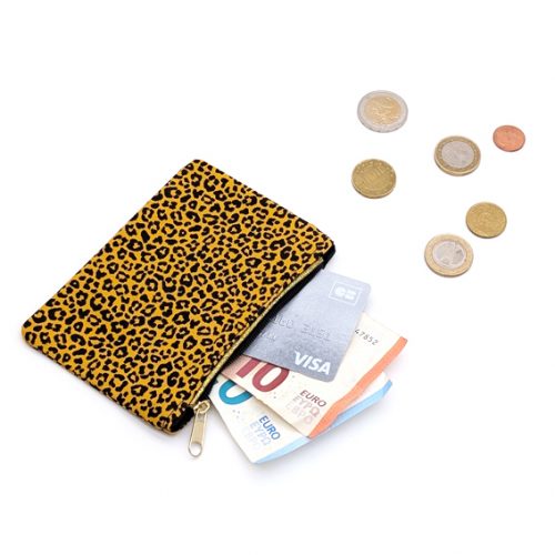 porte monnaie tissu léopard panthère accessoire textile fabriqué à Lyon artisanal création créatrice