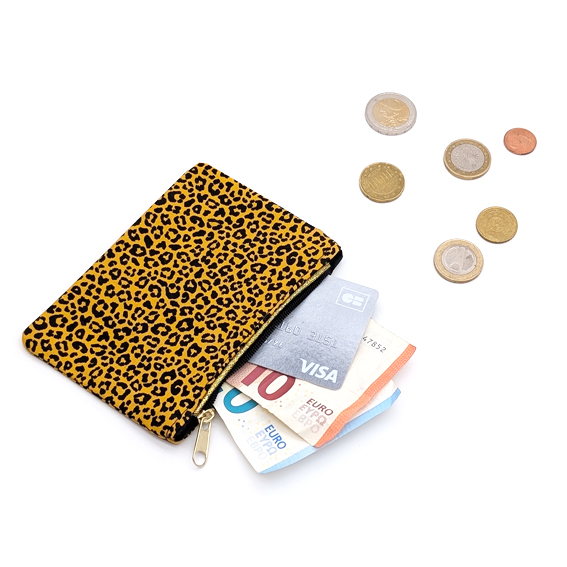 porte monnaie tissu léopard panthère accessoire textile fabriqué à Lyon artisanal création créatrice