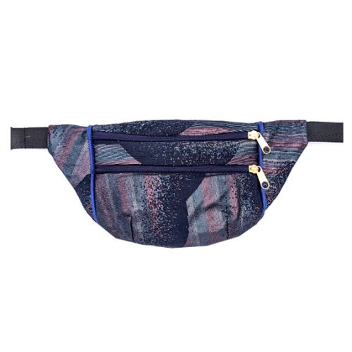 sac banane Lyon tissu irisé brillant paillette vert violet Français artisanal fait main créateur bumag fannypack