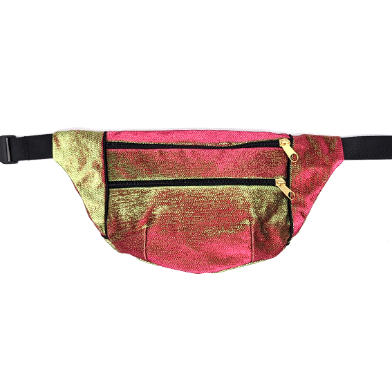 sac banane Lyon créateur création artisanale velours jacquard tissu irisé brillant léopard bumbag fannypack sac bandoulière pochette accessoire