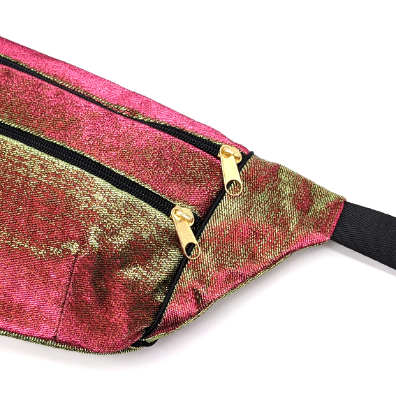 sac banane Lyon créateur création artisanale velours jacquard tissu irisé brillant léopard bumbag fannypack sac bandoulière pochette accessoire