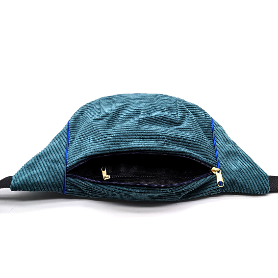 sac banane Lyon velours côtelé vert créateur accessoires sacoche pochette bandoulière waistbag fannypack bananabag