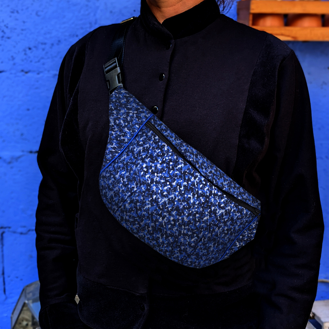 sac banane Lyon tissu jacquard irisé brillant Français artisanal fait main créateur bumag fannypack