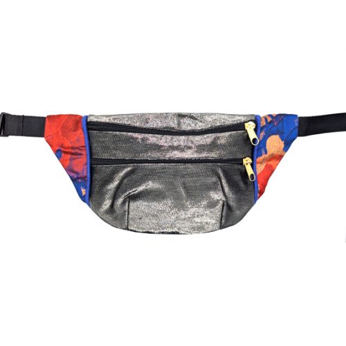 sac banane Lyon sacoche pochette tissu argenté irisé brillant artisanal fait main créateur bumag fannypack