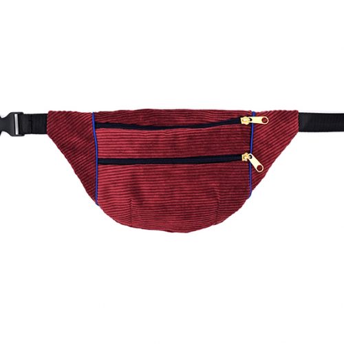 sac banane Lyon sacoche pochette tissu velours côtelé bordeaux artisanal fait main créateur bumag fannypack