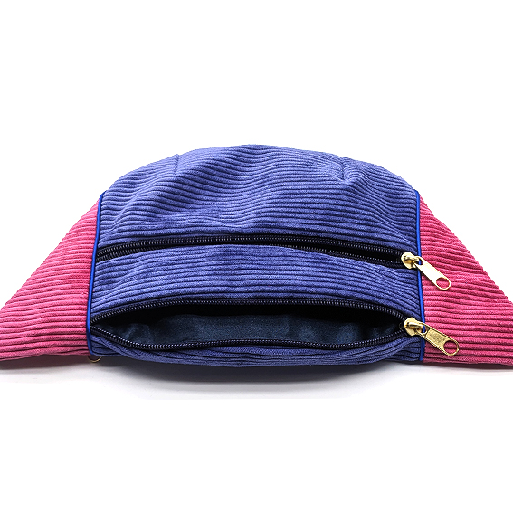 sac banane Lyon velours fuchsia violet créateur accessoires sacoche pochette bandoulière waistbag fannypack bananabag